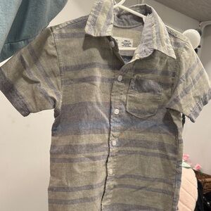 Striped Short Sleeve Button-Up Shirt